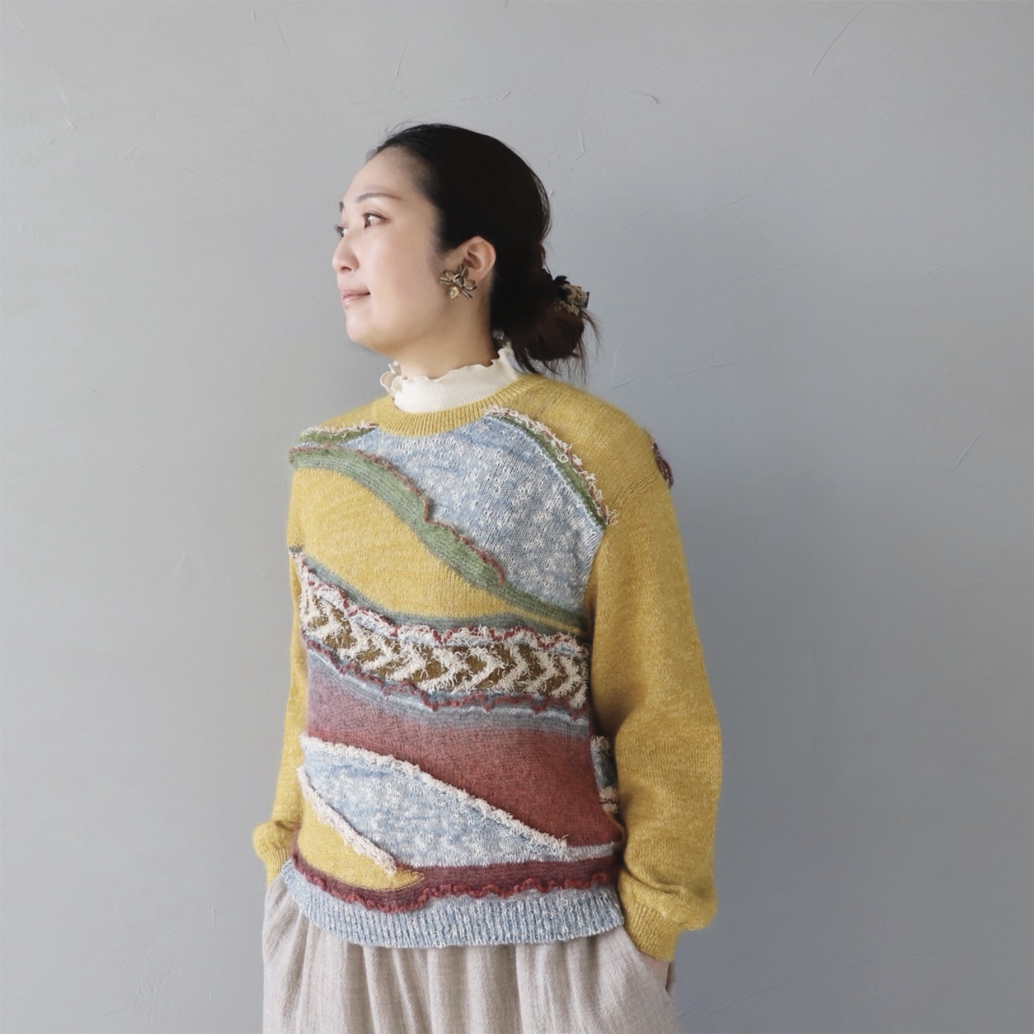 ファンシーボーダープルオーバー【M.&KYOKO】