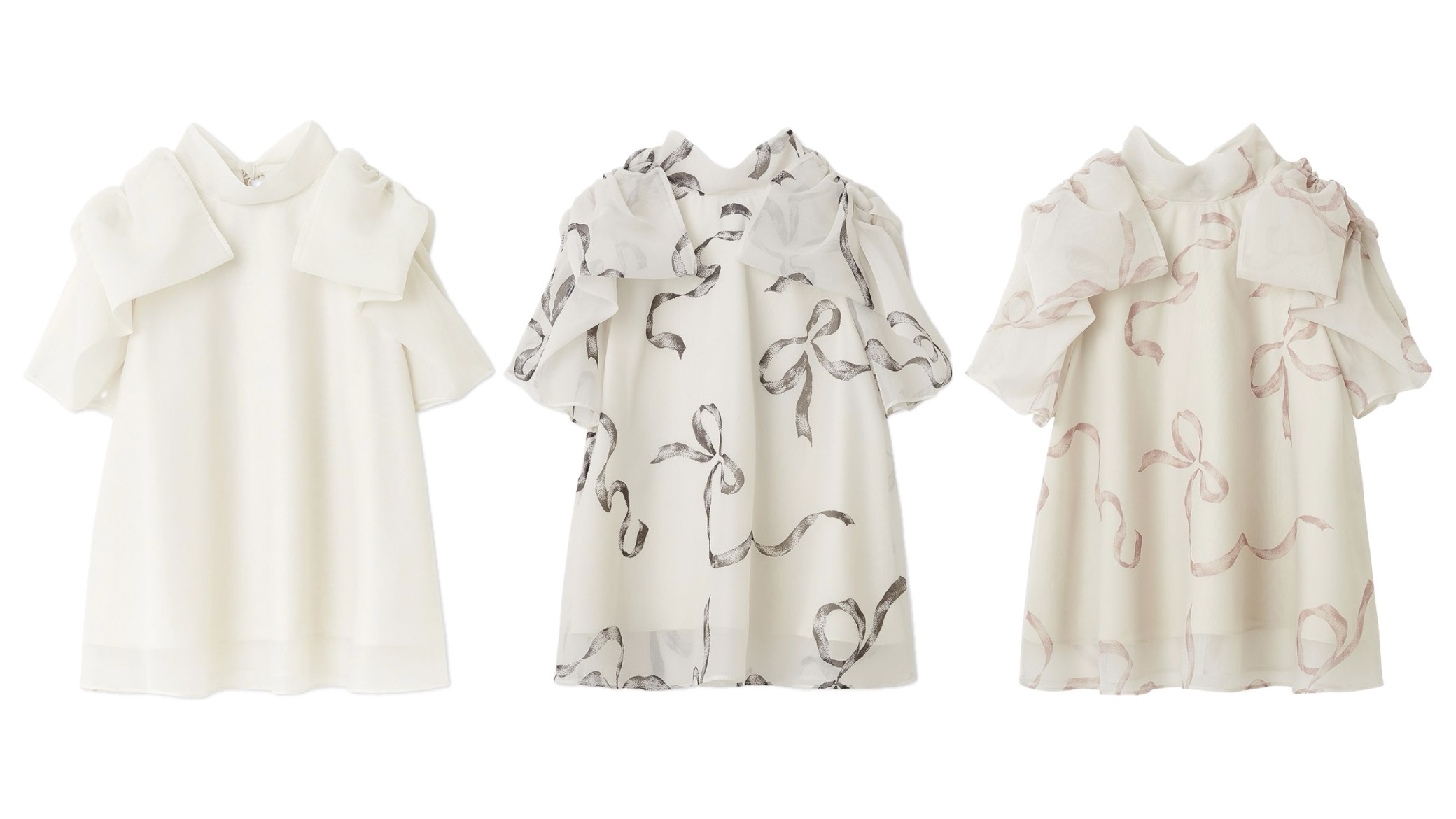 【SNIDEL】 Sustainableリボンライクオーガンシースルーブラウス