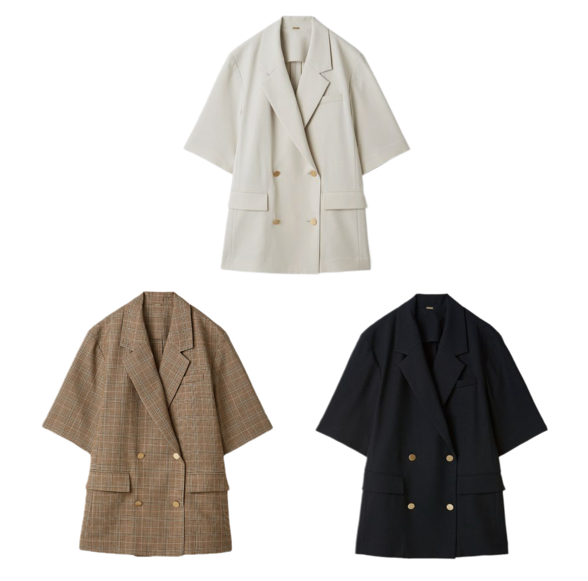 【Mila Owen】UVカット 金釦ハーフスリーブジャケット