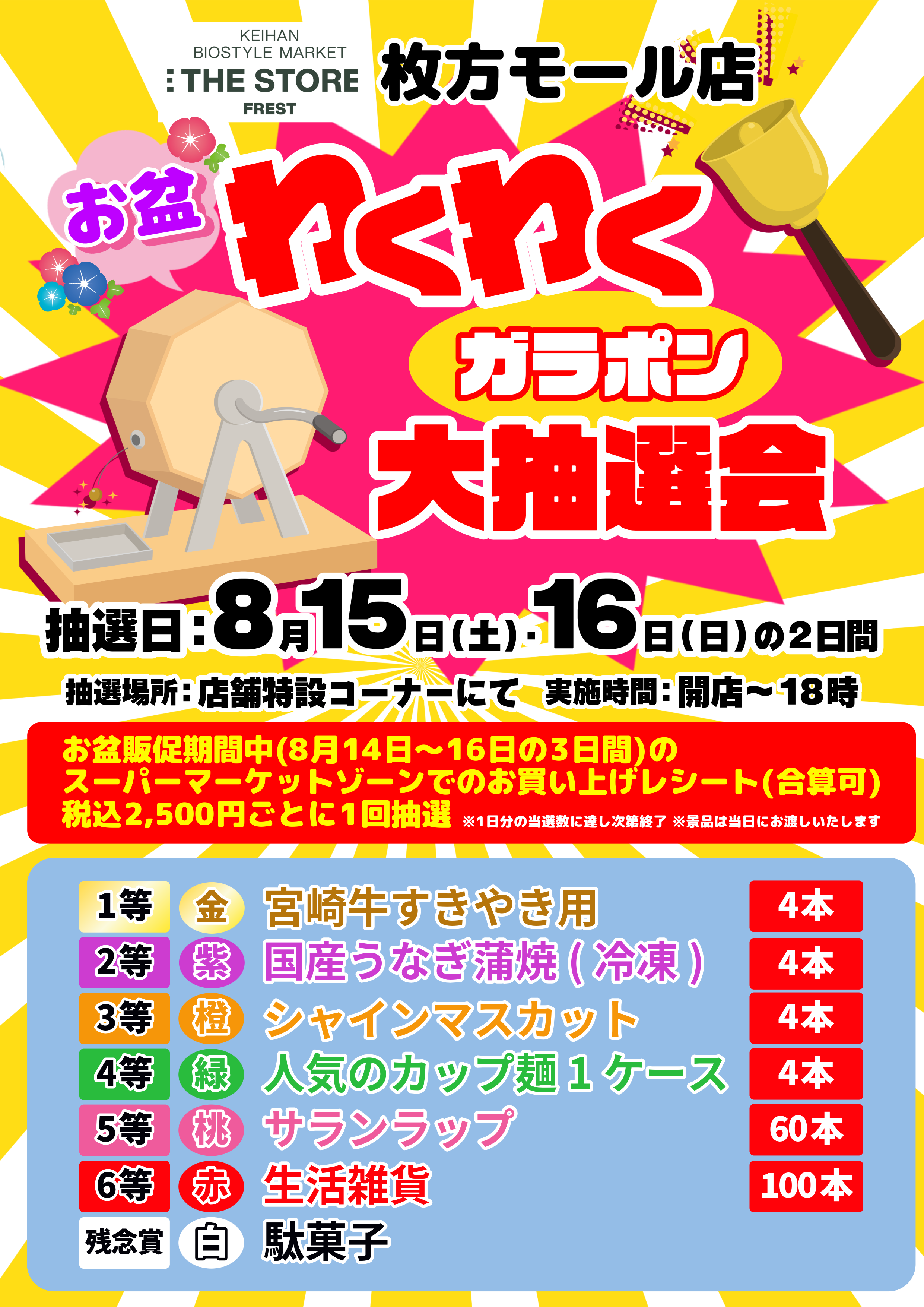 お盆わくわくガラポン大抽選会